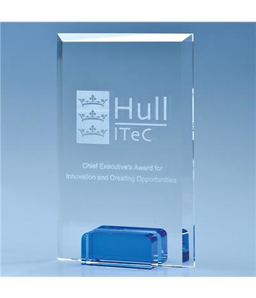 Picture of Crystal Rectangle with a Cobalt Blue Base