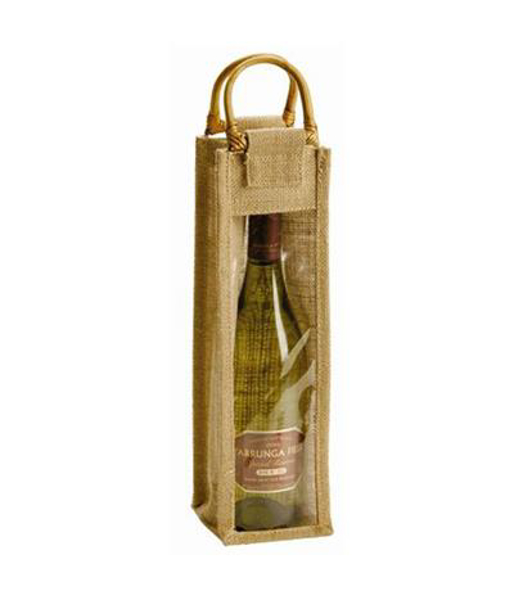 Picture of Jute Wine Bag with Window
