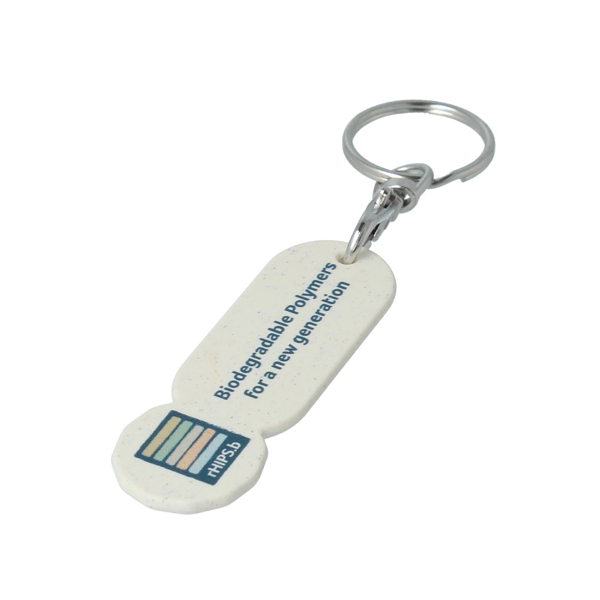 Picture of Bio-Plastic Pound Oblong Trolley Stick Keyring