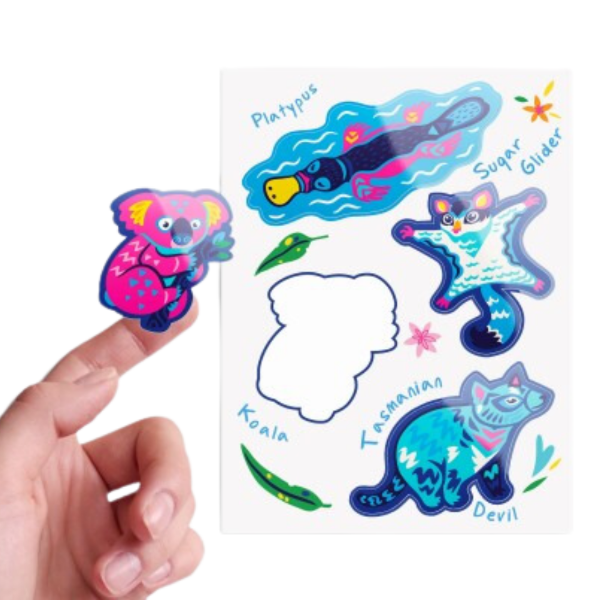 Picture of Shaped Vinyl Stickers On A Sheet
