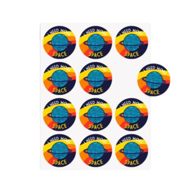 Picture of Round Paper Stickers On Sheet