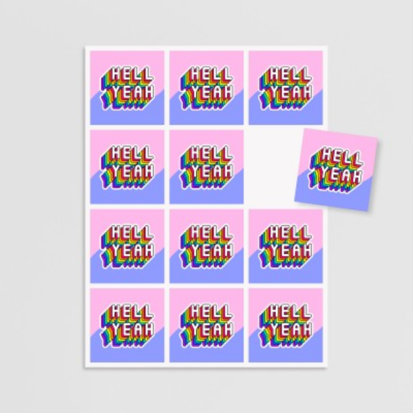 Picture of Square Stickers On Sheet