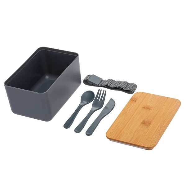 Picture of 1500 ml Lunchbox with bamboo lid and cutlery set